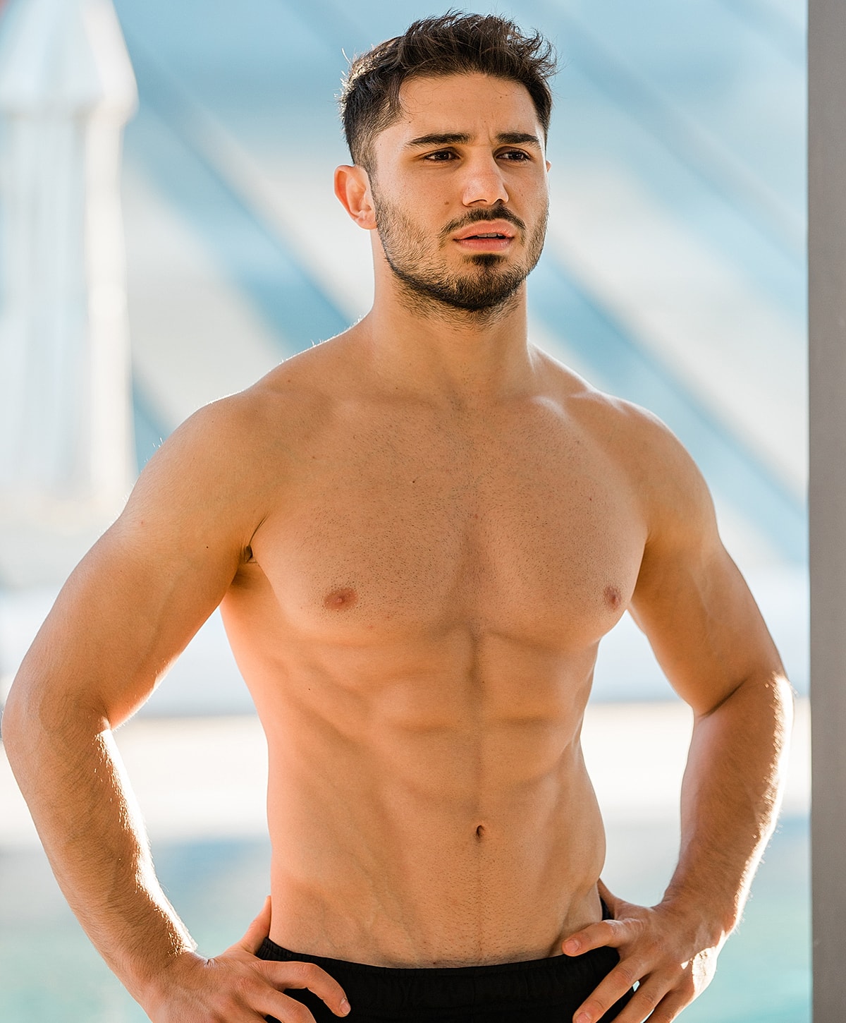 Gainesville, FL male tummy tuck model shirtless