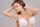 Woman modeling a white bra